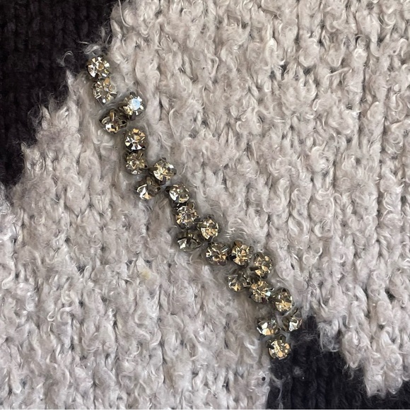 LC Lauren Conrad Scottie Dog Knit Sweater with Blinged Collar Oversized Stretchy - Picture 5 of 8